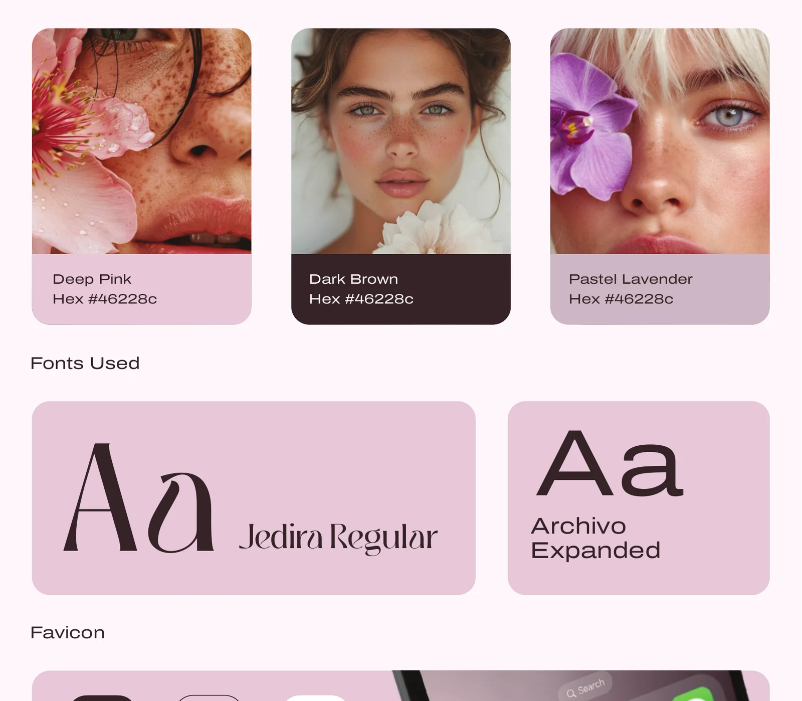 Zyra colour palette and typography pages from the brand guidelines